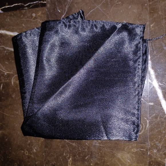 Black Silk Pocket Square Classy Fancy Wedding Prom - Picture 2 of 2